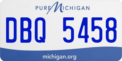 MI license plate DBQ5458