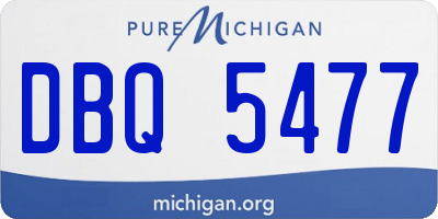 MI license plate DBQ5477