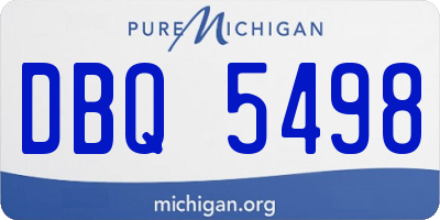 MI license plate DBQ5498