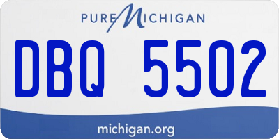 MI license plate DBQ5502
