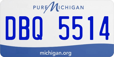 MI license plate DBQ5514