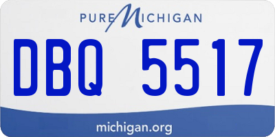 MI license plate DBQ5517
