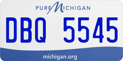 MI license plate DBQ5545