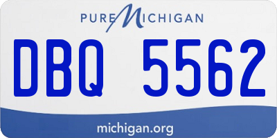 MI license plate DBQ5562