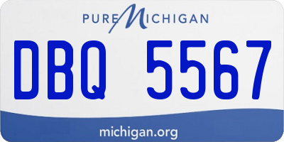 MI license plate DBQ5567