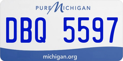 MI license plate DBQ5597