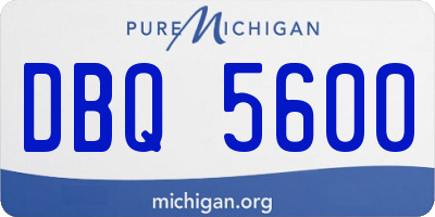 MI license plate DBQ5600