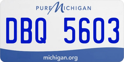 MI license plate DBQ5603