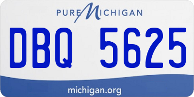 MI license plate DBQ5625