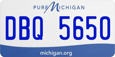 MI license plate DBQ5650
