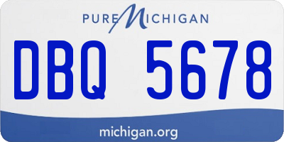 MI license plate DBQ5678