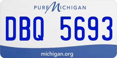 MI license plate DBQ5693