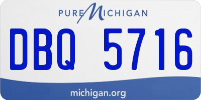 MI license plate DBQ5716