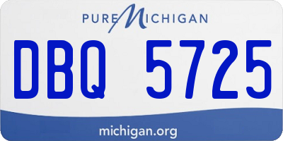 MI license plate DBQ5725