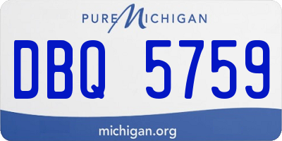 MI license plate DBQ5759