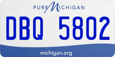 MI license plate DBQ5802