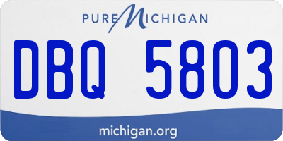 MI license plate DBQ5803