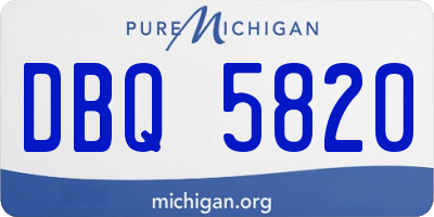 MI license plate DBQ5820