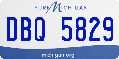 MI license plate DBQ5829