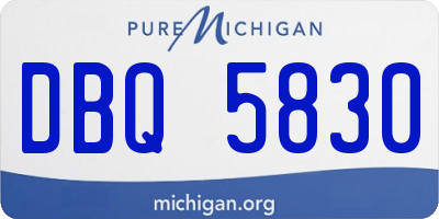 MI license plate DBQ5830