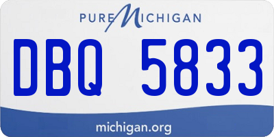 MI license plate DBQ5833
