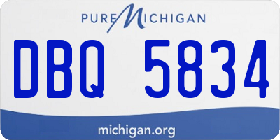 MI license plate DBQ5834