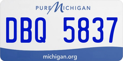 MI license plate DBQ5837
