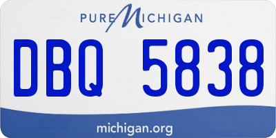 MI license plate DBQ5838