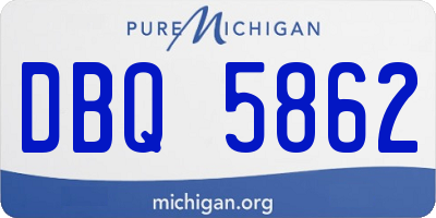 MI license plate DBQ5862