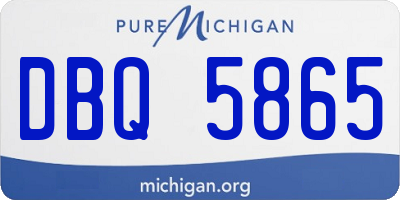 MI license plate DBQ5865