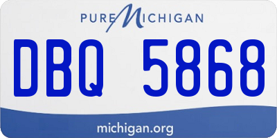 MI license plate DBQ5868