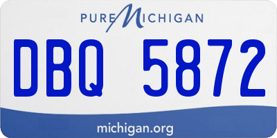 MI license plate DBQ5872