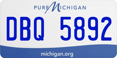 MI license plate DBQ5892