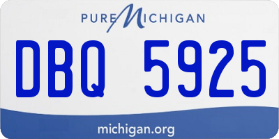 MI license plate DBQ5925