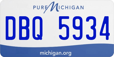 MI license plate DBQ5934