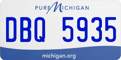 MI license plate DBQ5935