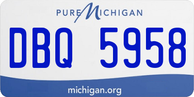 MI license plate DBQ5958