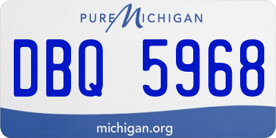 MI license plate DBQ5968