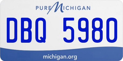 MI license plate DBQ5980