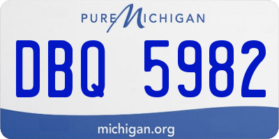 MI license plate DBQ5982