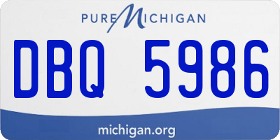MI license plate DBQ5986