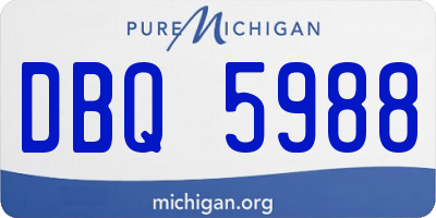 MI license plate DBQ5988