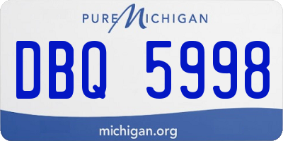 MI license plate DBQ5998