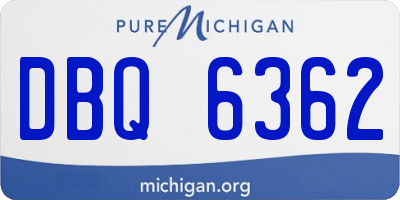 MI license plate DBQ6362