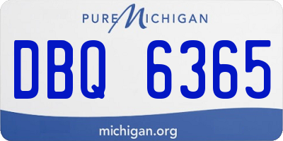 MI license plate DBQ6365