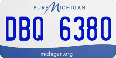 MI license plate DBQ6380