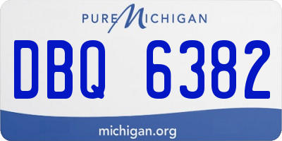 MI license plate DBQ6382