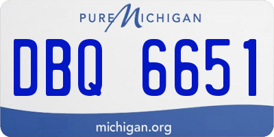 MI license plate DBQ6651