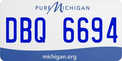 MI license plate DBQ6694