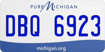 MI license plate DBQ6923
